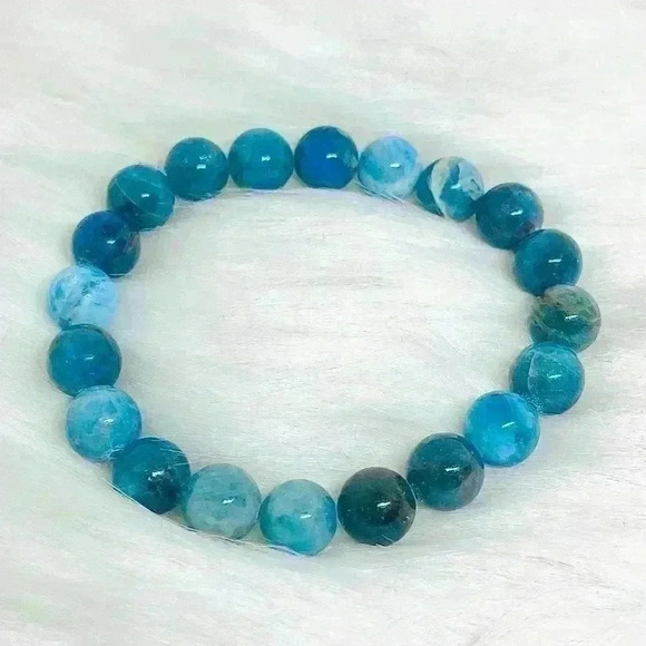 Ocean Blue Apatite Stone Bracelet - Picture 1 of 7